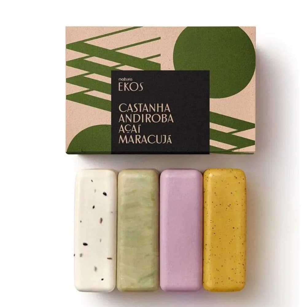 Natura Sabonete Em Barra Cremoso E Esfoliante Ekos - 4x100g