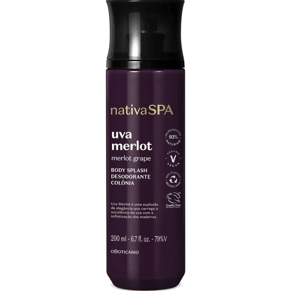 Body Splash Colônia Nativa Spa Uva Merlot 200ml