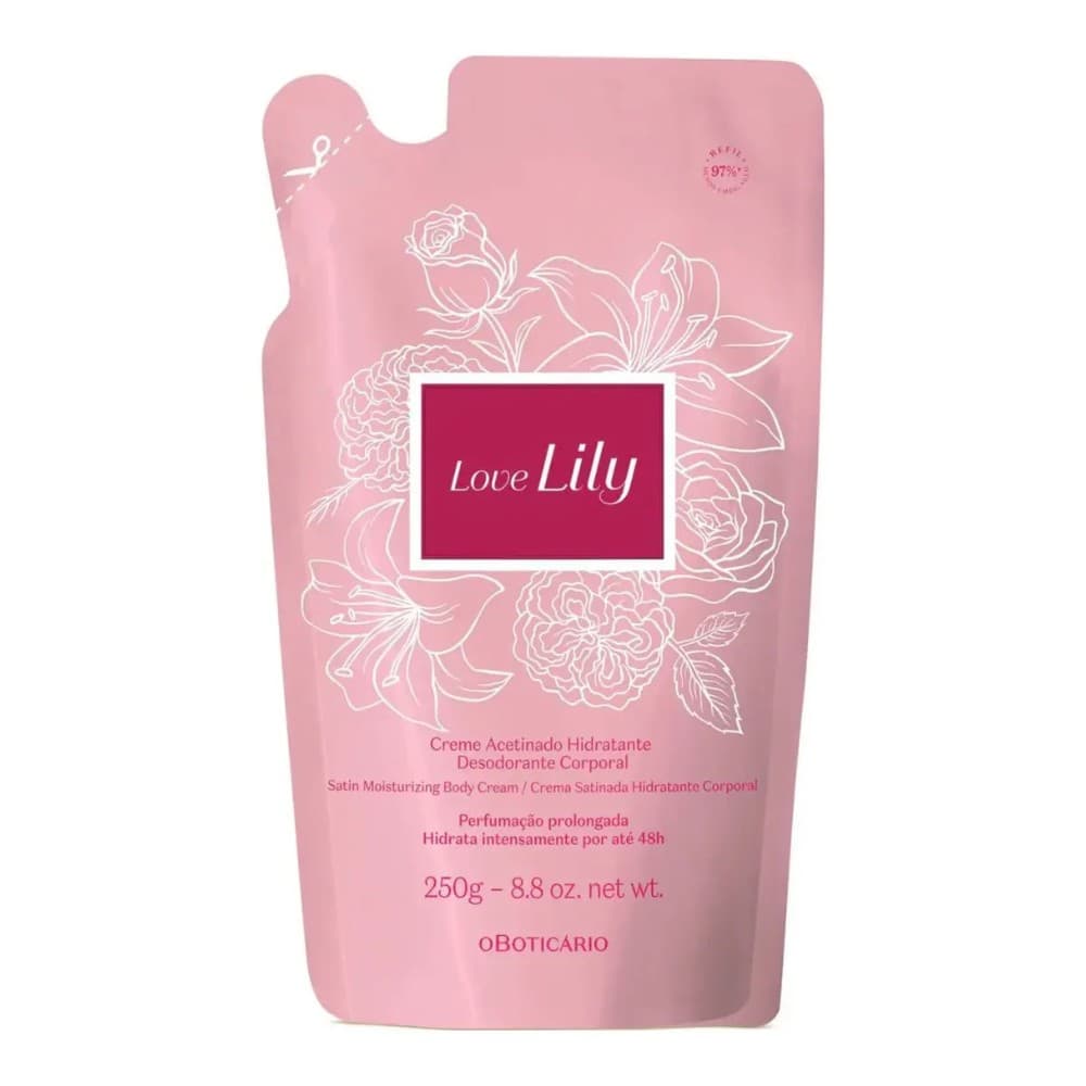 Refil Creme Hidratante Para Corpo Love Lily Boticário 250g