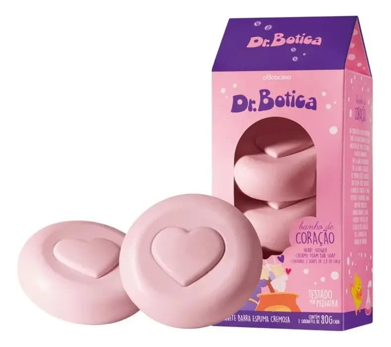 Sabonete Em Barra Trio Dr.botica Banho Do Coração 80g Cada