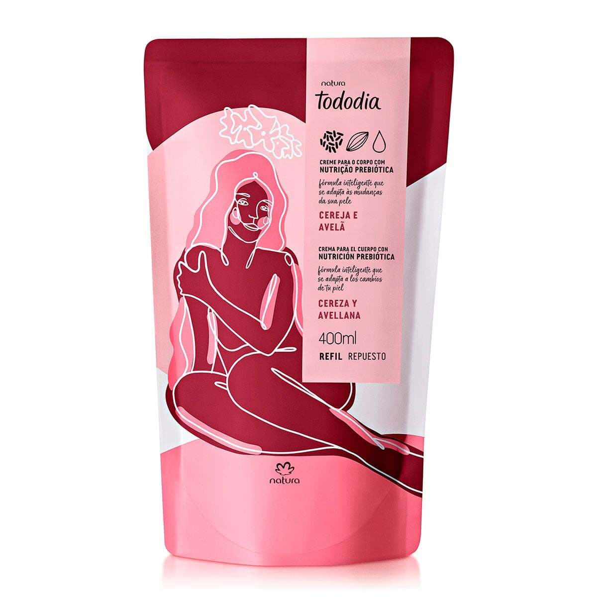 Refil Hidratante Natura Tododia Cereja E Avelã 400ml